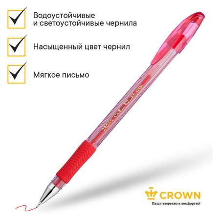 Ручка гелевая 12 шт CROWN Hi-Jell Needle Grip