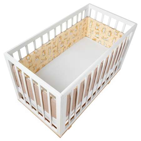 Бортики в кроватку loombee для новорожденных со съемными чехлами на 4 стороны Корги