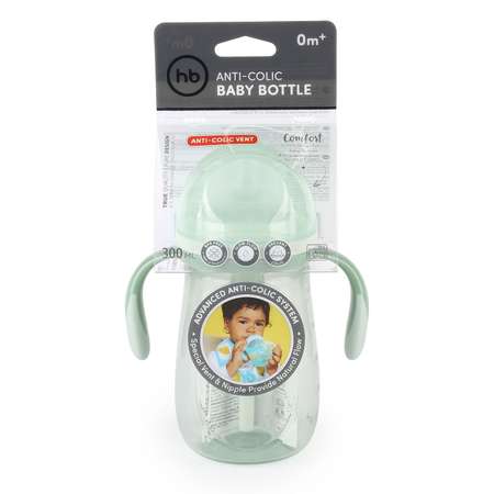 Бутылочка Happy Baby с ручками и соской 300мл Olive 10020