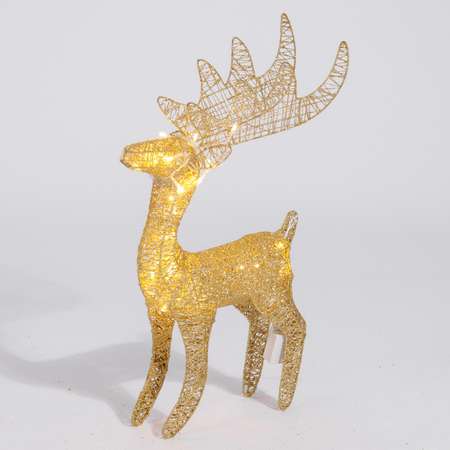 Фигура декоративная BABY STYLE Олень золотистый проволочный LED теплый белый свет 45 см