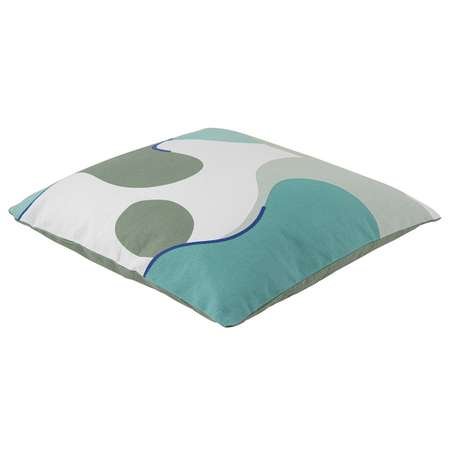 Подушка Tkano декоративная из хлопка мятного цвета с авторским принтом 45х45 см
