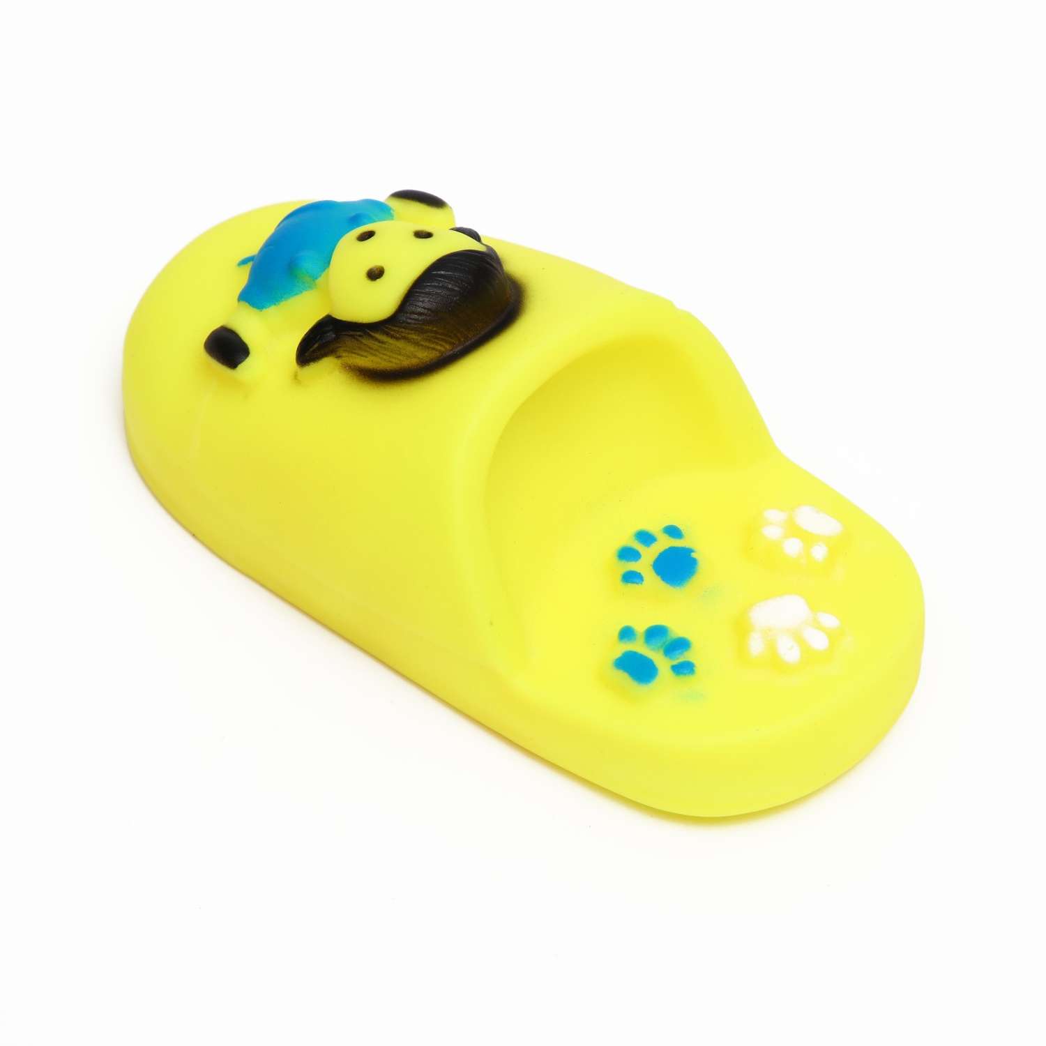 Игрушка для собак Пижон с пищалкой «Тапок» 10 см желтая - фото 2