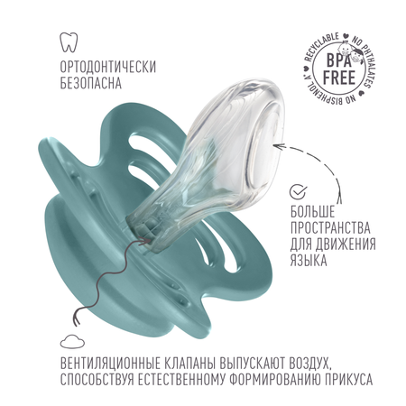 Соска-пустышка BIBS Couture Silicone Island Sea 6+ месяцев