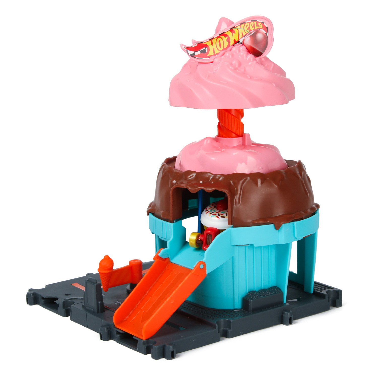 Трек Hot Wheels City Downtown Ice Cream Swir с лифтом HDR24 - фото 5