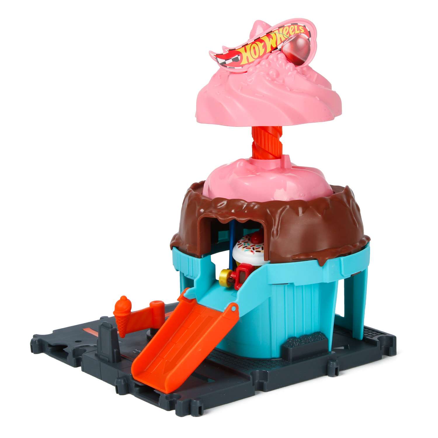 Трек Hot Wheels City Downtown Ice Cream Swirl HTN77 HDR24 - фото 5