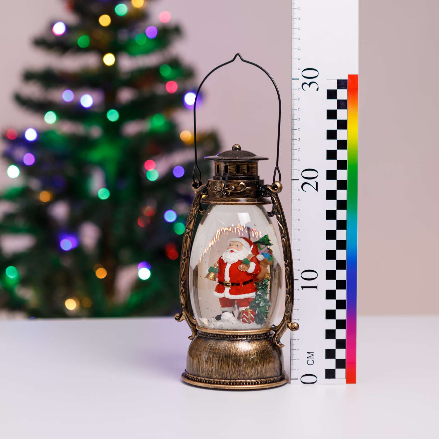 Лампа декоративная BABY STYLE Новогодняя Дед Мороз у елки USB - фото 2
