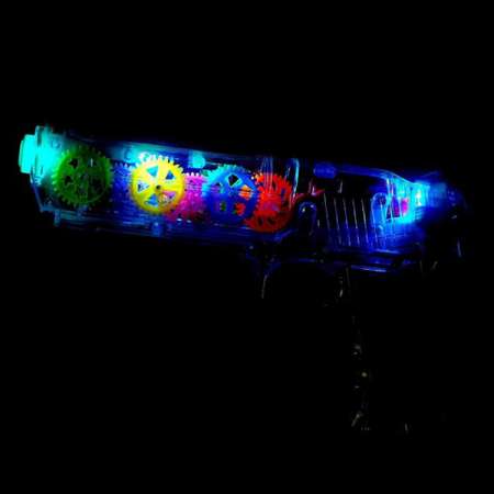 Прозрачный пистолет SHANTOU синий со световыми и звуковыми эффектами