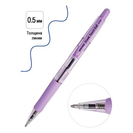 Ручка шариковая PENAC Sleek Touch Pastel автоматическая 1мм синяя. корпус ассорти. 5шт в блистере