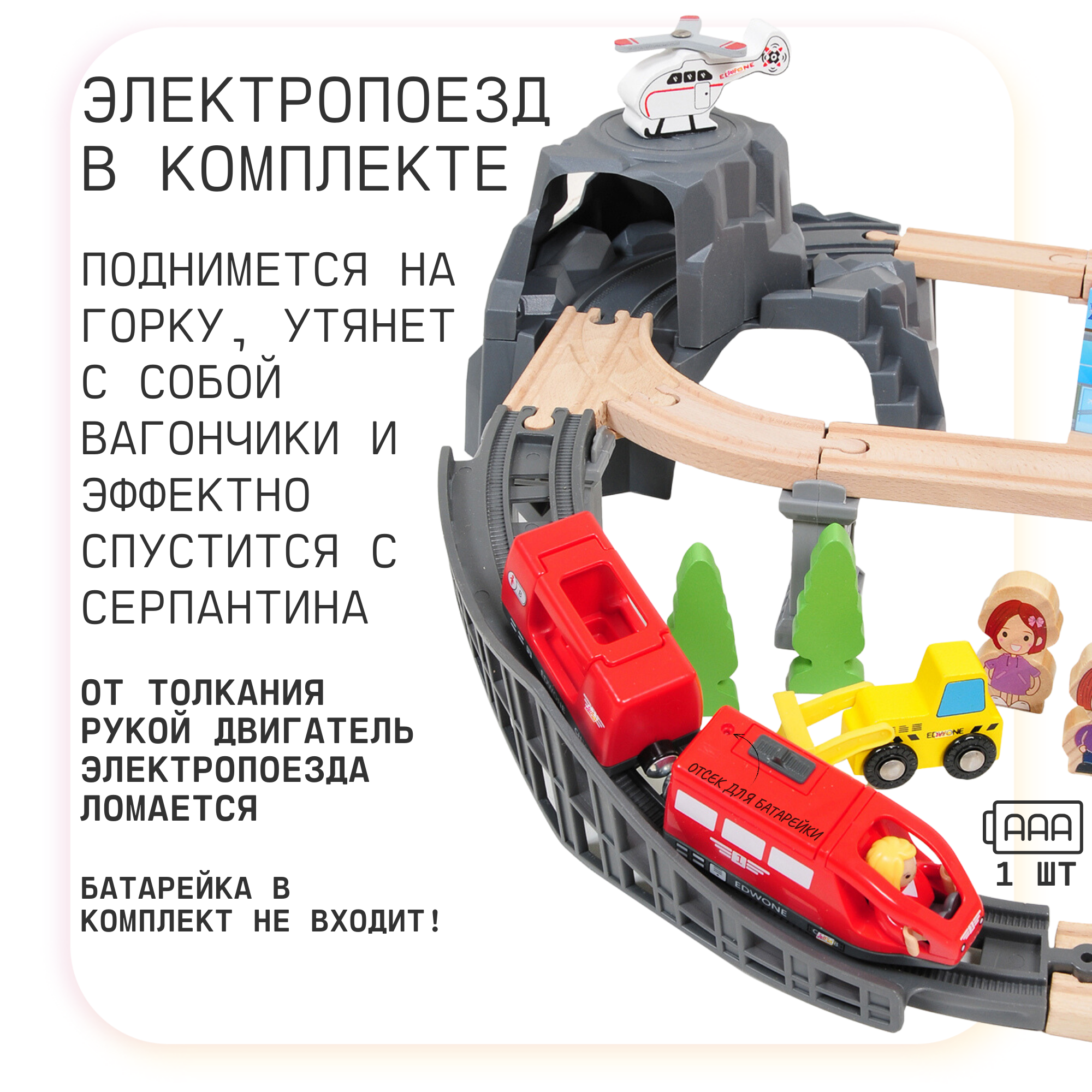 Набор железнодорожный EDWONE 90 см EDWONE_E21A30 - фото 3