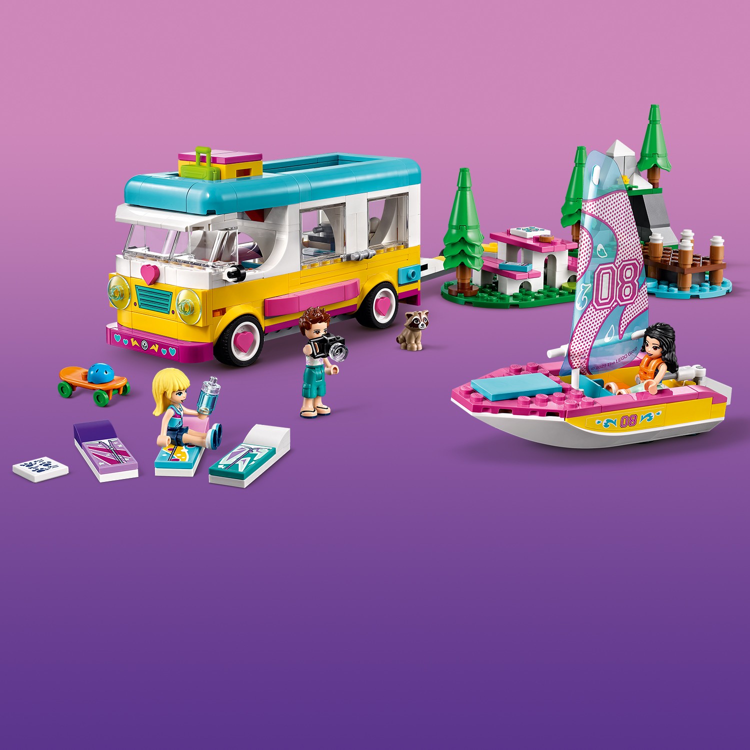 Конструктор LEGO Friends Лесной дом на колесах и парусная лодка 41681 - фото 4