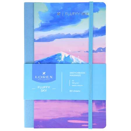 Скетчбук Lorex Stationery Maximize Fluffy Sky 100 г/м2 80 листов А5 твердая обложка soft touch фольга