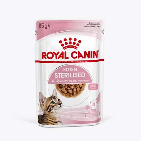 Корм для котят Royal Canin 85г Kitten Sterilised соус для стерилизованных котят пауч