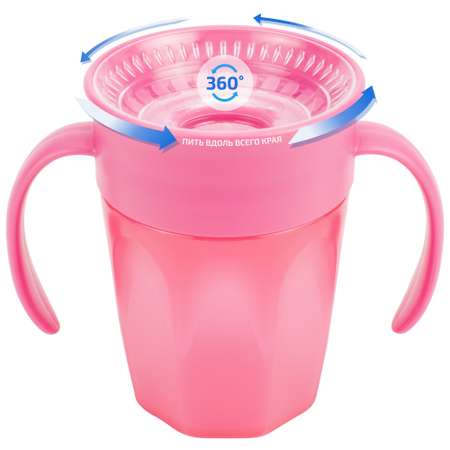 Чашка-непроливайка Dr Brown's Cheers 360 200мл Розовый