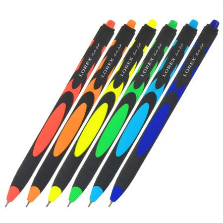 Ручка шариковая Lorex Stationery Auto Soft автоматическая Neon Синий в ассортименте LXOPAS-NN2