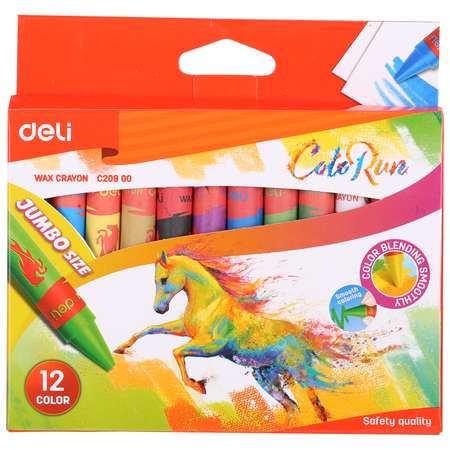 Мелки восковые Deli Colorun 12цветов EC20900