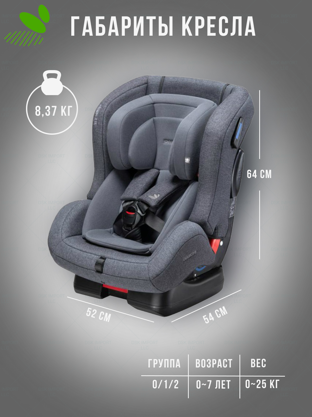 Автокресло DAIICHI First Plus 0+/1/2 (0-25 кг) - фото 11