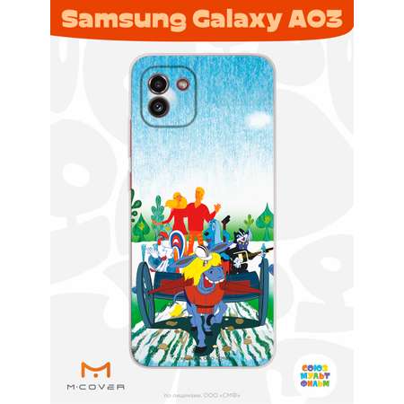 Силиконовый чехол Mcover для смартфона Samsung Galaxy A03 Союзмультфильм Нам любые дороги дороги