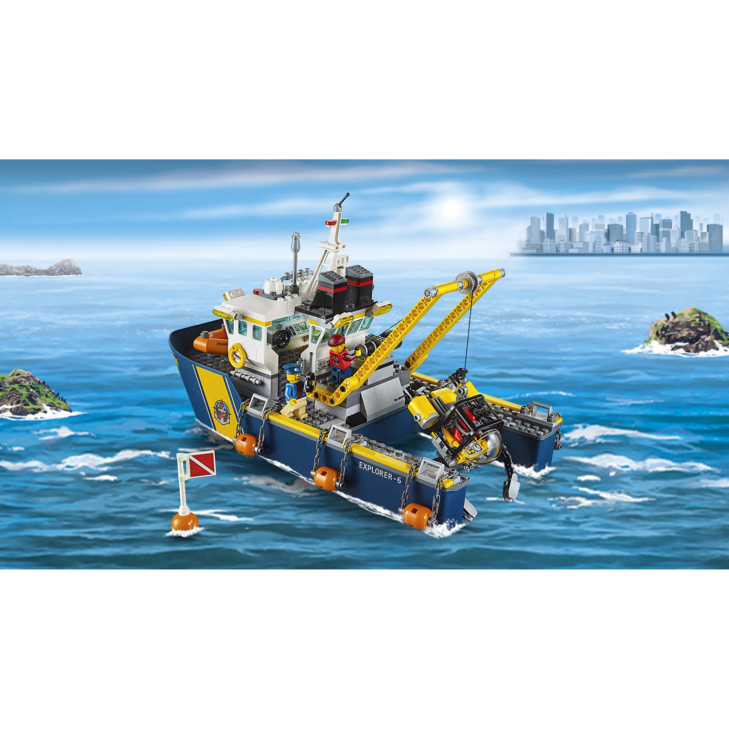 Конструктор LEGO City Deep Sea Explorers Корабль исследователей морских глубин (60095) - фото 7