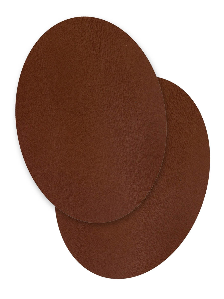 Термоаппликация Галерея заплатка овал из кожи 12.2х15 см 2 шт светло коричневый - фото 2