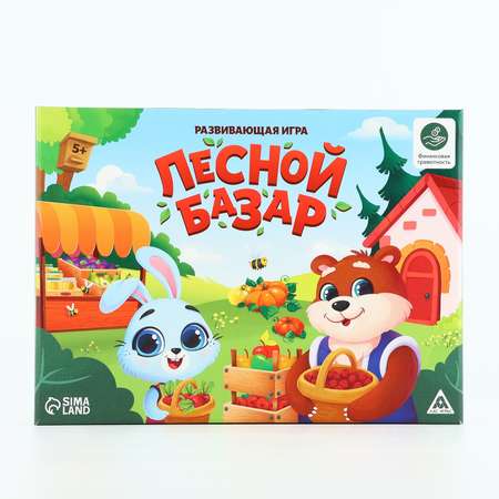 Развивающая игра Лас Играс KIDS «Лесной базар» 60 купюр 38 карт