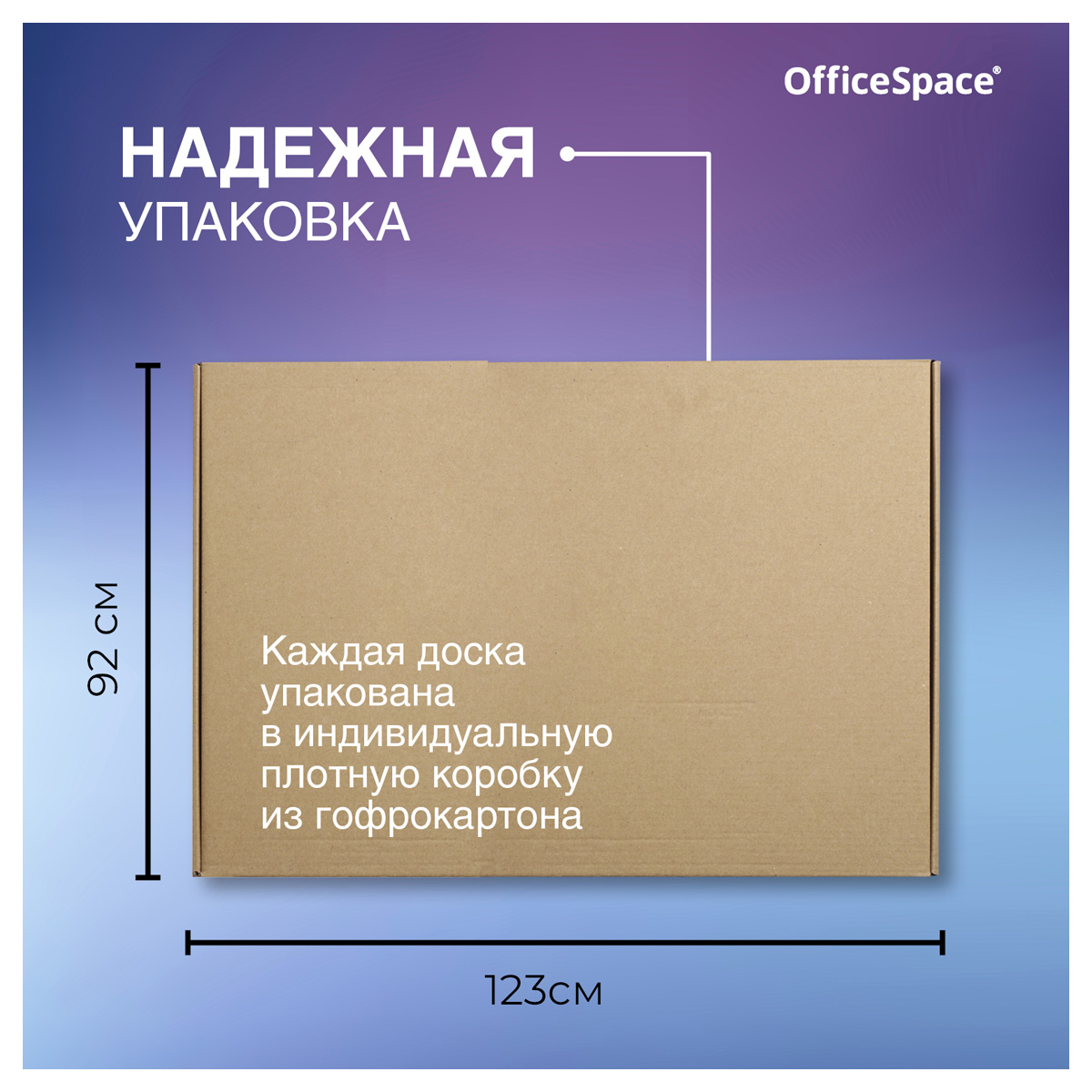 Доска OfficeSpace магнитно-маркерная алюминиевая рамка Slim - фото 6