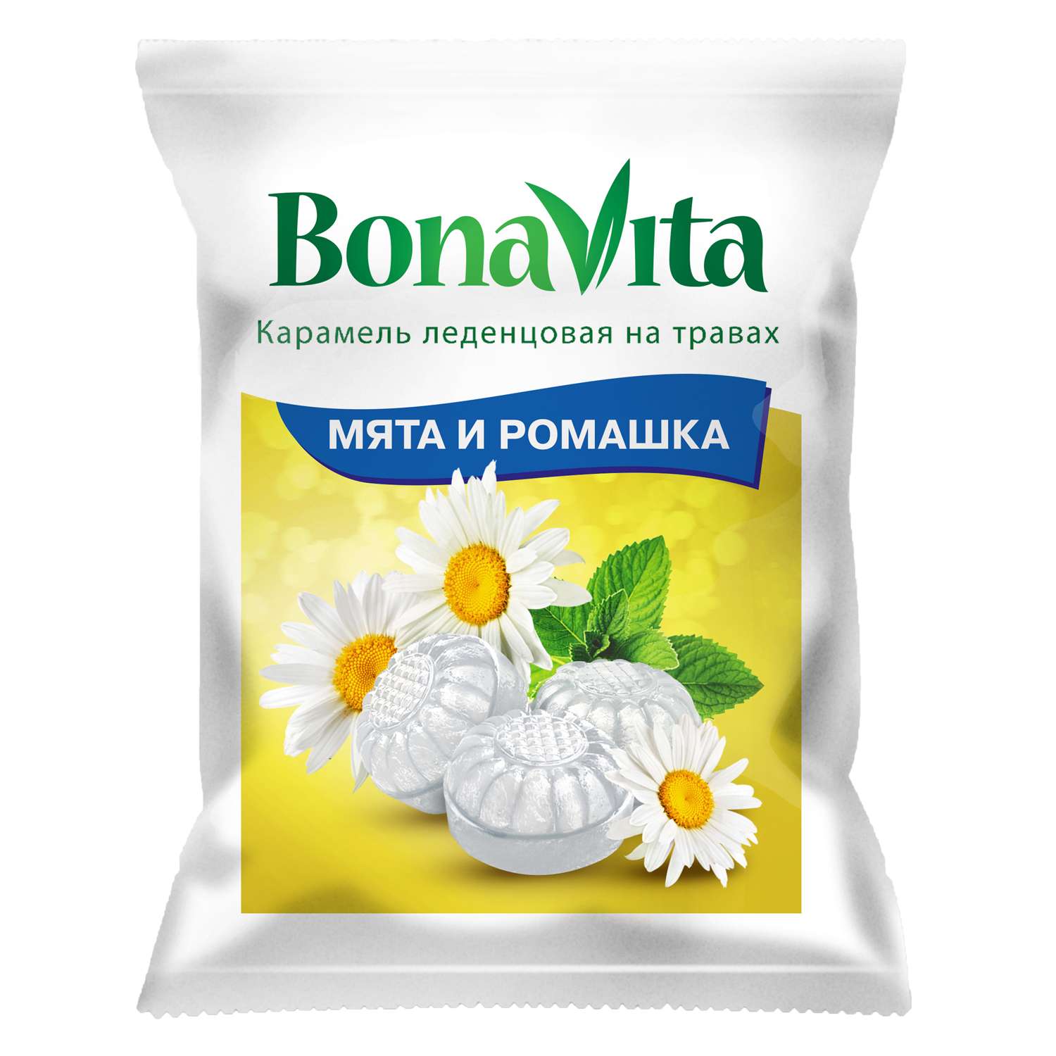 Биологически активная добавка Карамель BonaVita леденцовая мята и ромашка с витамином С на травах 60г - фото 1