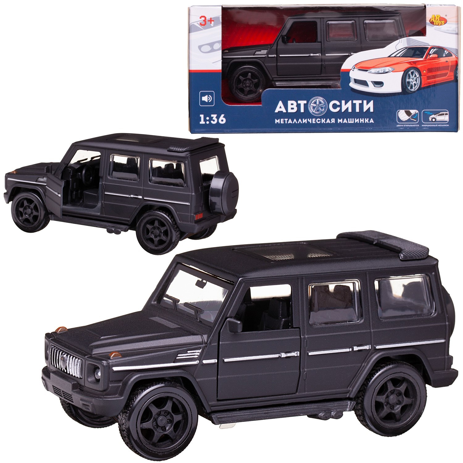 Внедорожник Abtoys АвтоСити 1:36 инерционный черный C-00521/черный - фото 3