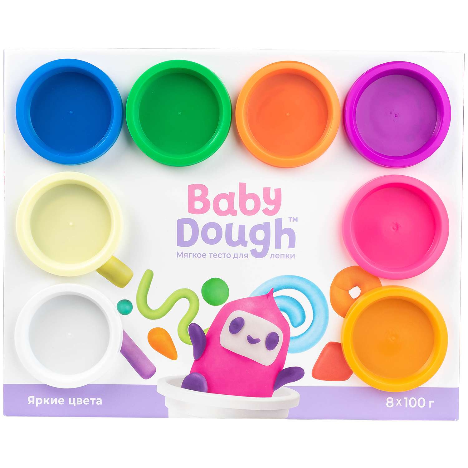 Тесто для лепки BabyDough Play-Doh! 8 цветов яркие BD020 - фото 8