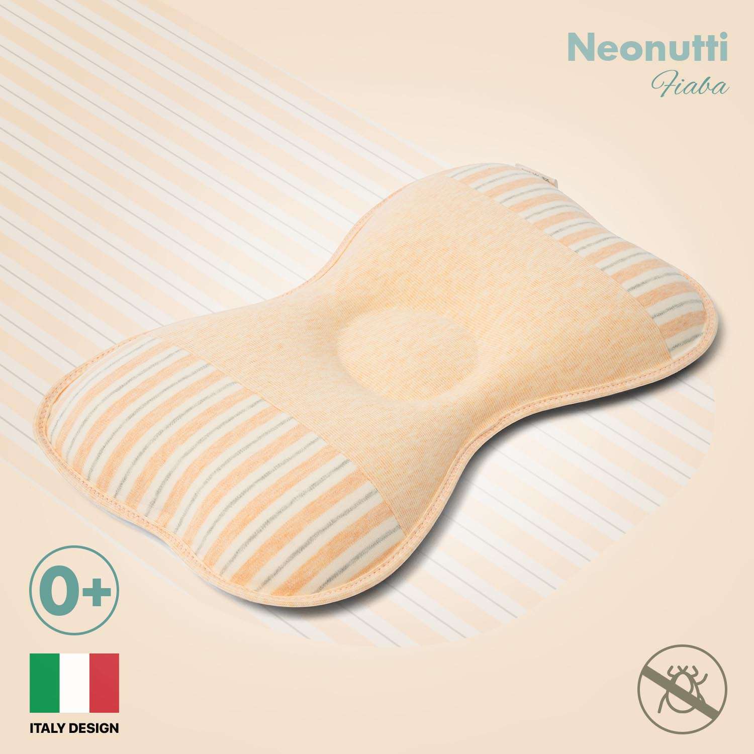 Подушка для новорожденного Nuovita Neonutti Fiaba Dipinto Персиковая - фото 2