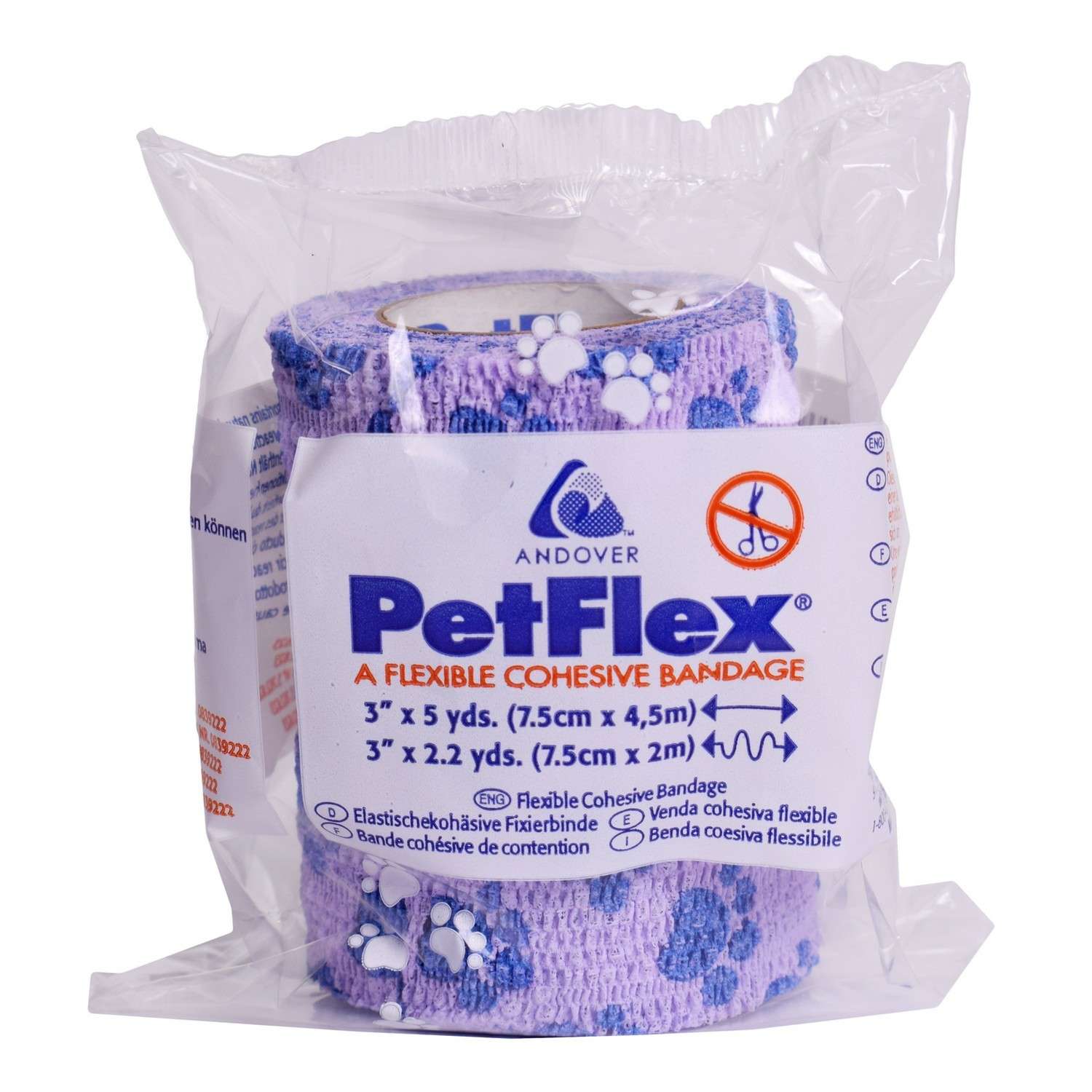 Бандаж для животных PetFlex Лапы 7.5см*4.5м Микс цветов в ассортименте - фото 2