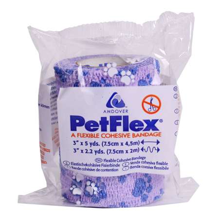 Бандаж для животных PetFlex Лапы 7.5см*4.5м Микс цветов в ассортименте