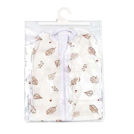 Пеленка-кокон Amarobaby Soft Hugs Листья на молнии AMARO-57SH2-L