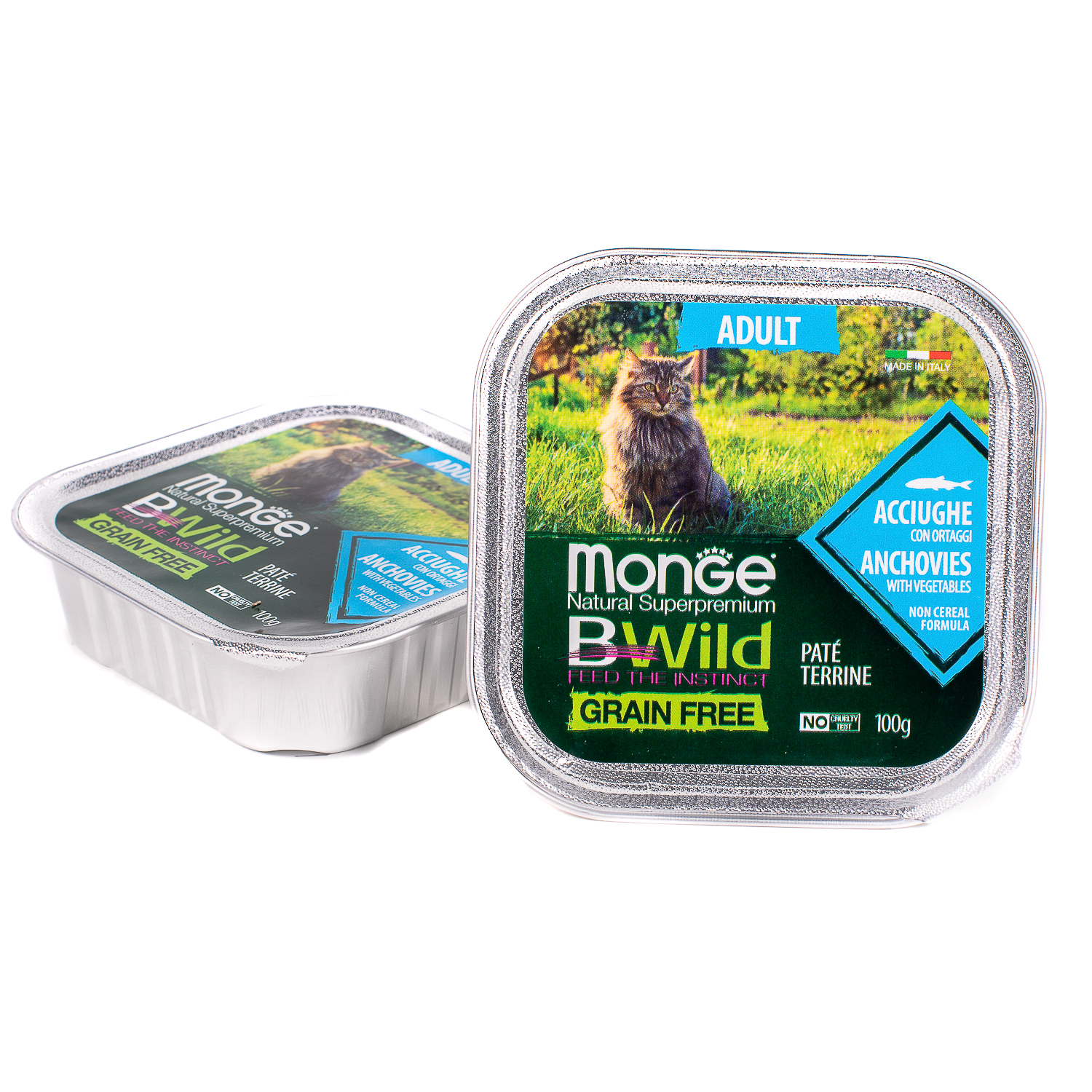 Корм для кошек MONGE BWild Grain free из анчоусов с овощами консервированный 100г - фото 6