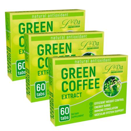 Экстракт зеленого кофе Li Da для похудения набор 3 упаковки