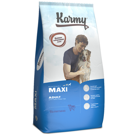 Корм для собак Karmy Maxi 14кг Adult для крупных пород телятина