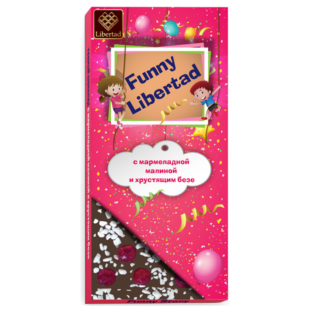 Шоколад темный Libertad Funny с мармеладной малиной и хрустящим безе 80 г 2 шт