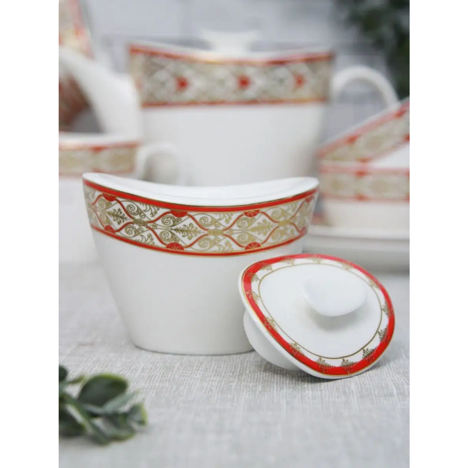 Набор чайный Balsford 17 предметов белый красный с золотом - фото 16