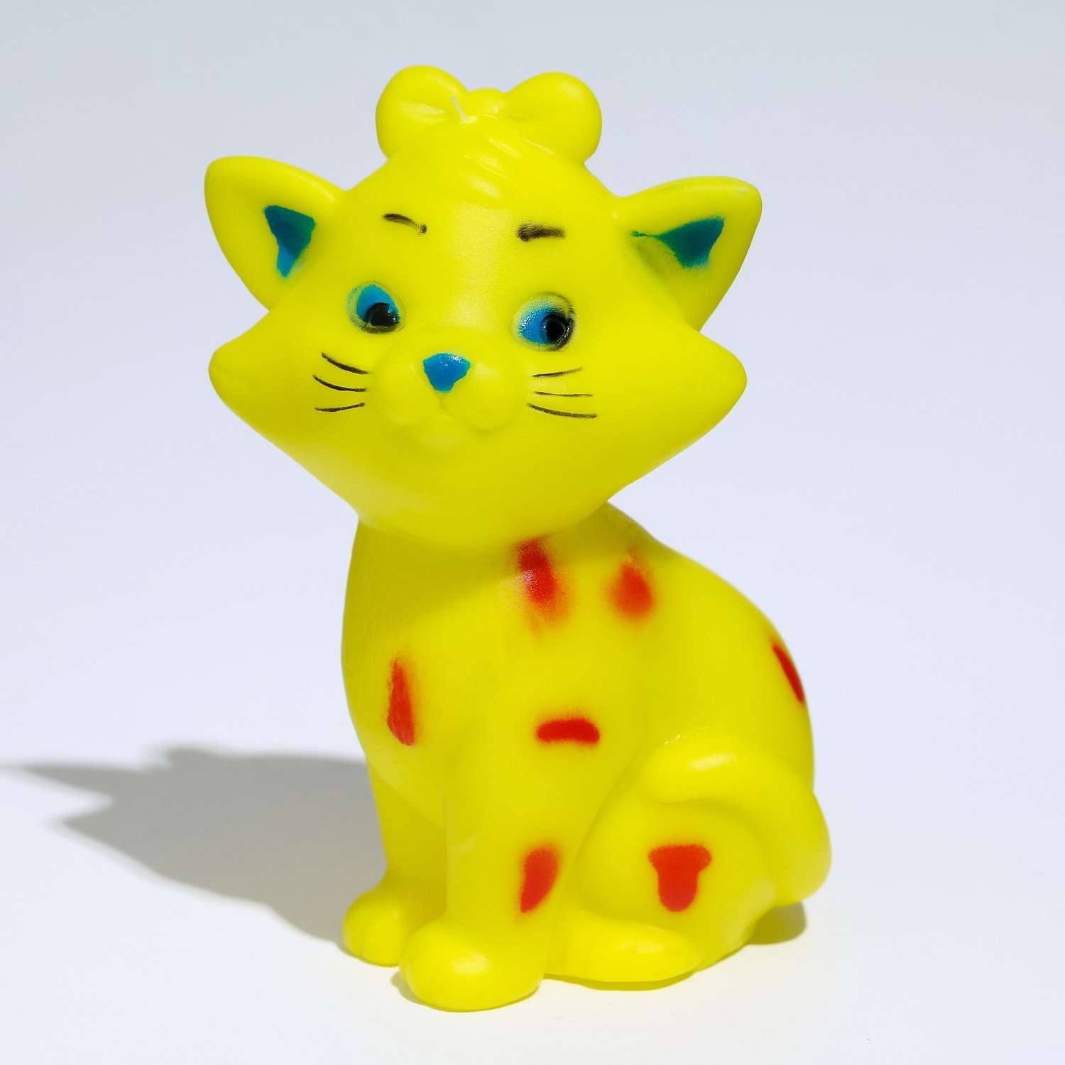 Игрушка Пижон пищащая «Кошечка» для собак 10 см жёлтая - фото 2