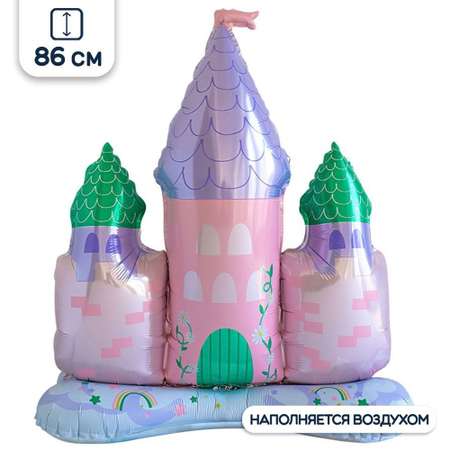 Воздушный шар Riota ходячий фигурный Замок принцессы розовый 86 см 1 шт.