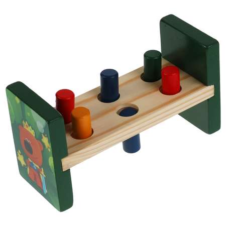 Игрушка деревянная Буратино Ми-ми-мишки стучалка 6 цилиндров