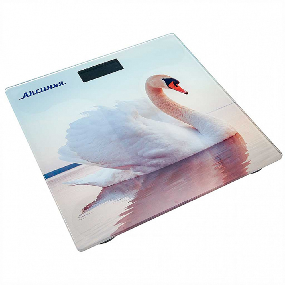 Весы напольные Аксинья КС-6010 Белый лебедь электронные 180 кг - фото 1