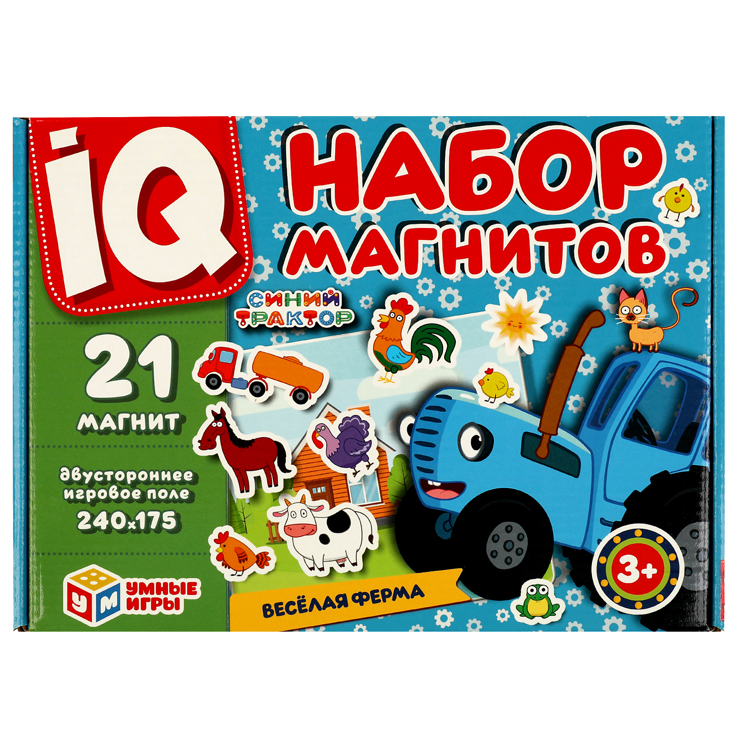 IQ набор магнитов Умные Игры Весёлая ферма Синий трактор - фото 1