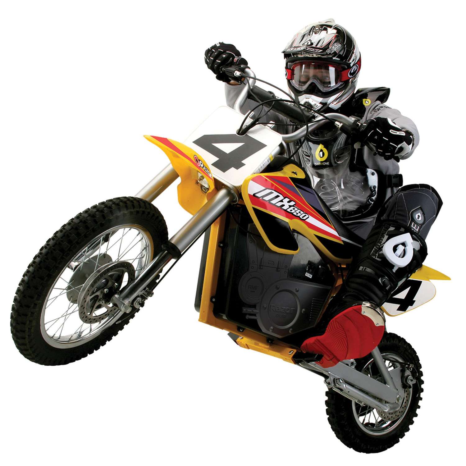 Электромотоцикл для детей RAZOR MX650 жёлтый с амортизаторами для бездорожья - фото 5