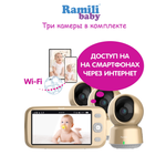 Видеоняня Ramili RV1600X3 в комплекте 3 камеры