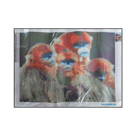 Алмазная мозаика Seichi Китайские обезьянки 30х40 см
