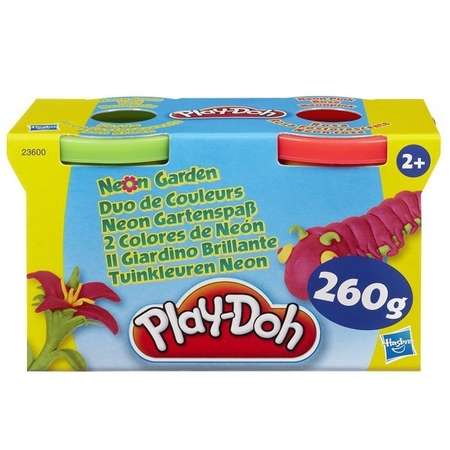 Набор пластилина Play-Doh 2 баночки неоновый цвет в ассортименте