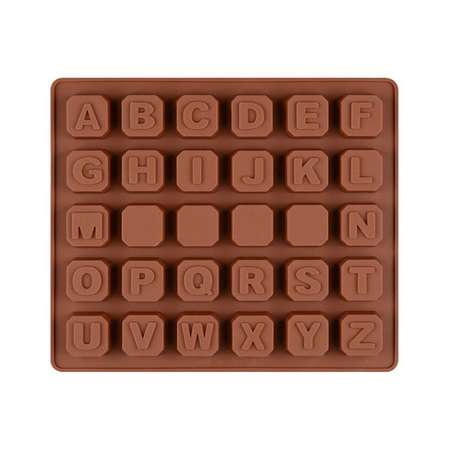 Форма силиконовая Keyprods для приготовления шоколада Английский алфавит 30 ячеек