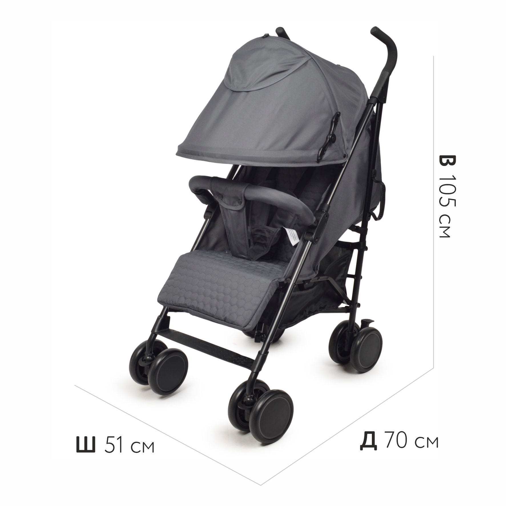 Коляска прогулочная Babyton City Grey купить по цене 4829 ₽ в  интернет-магазине Детский мир