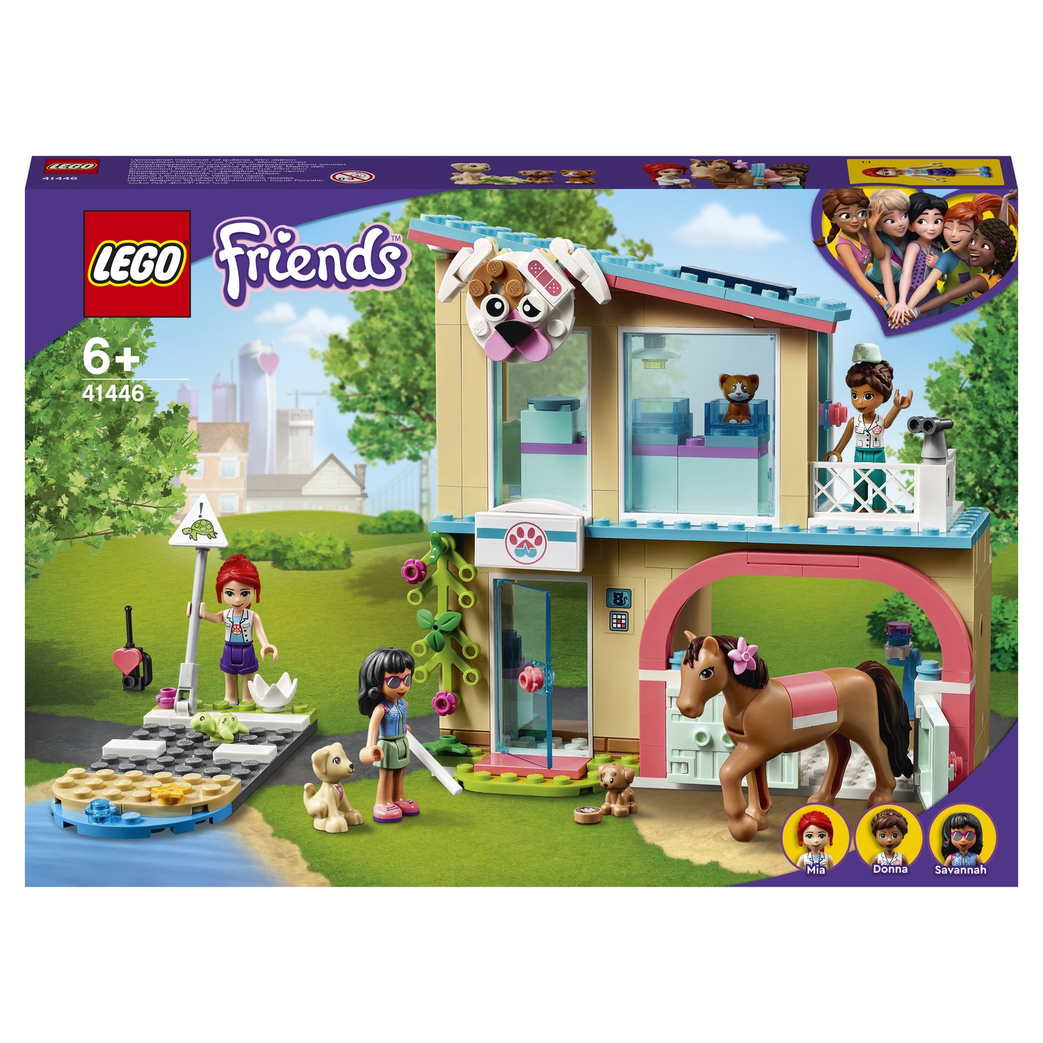 Конструктор LEGO Friends Ветеринарная клиника Хартлейк-Сити 41446 купить по  цене 999 ₽ в интернет-магазине Детский мир