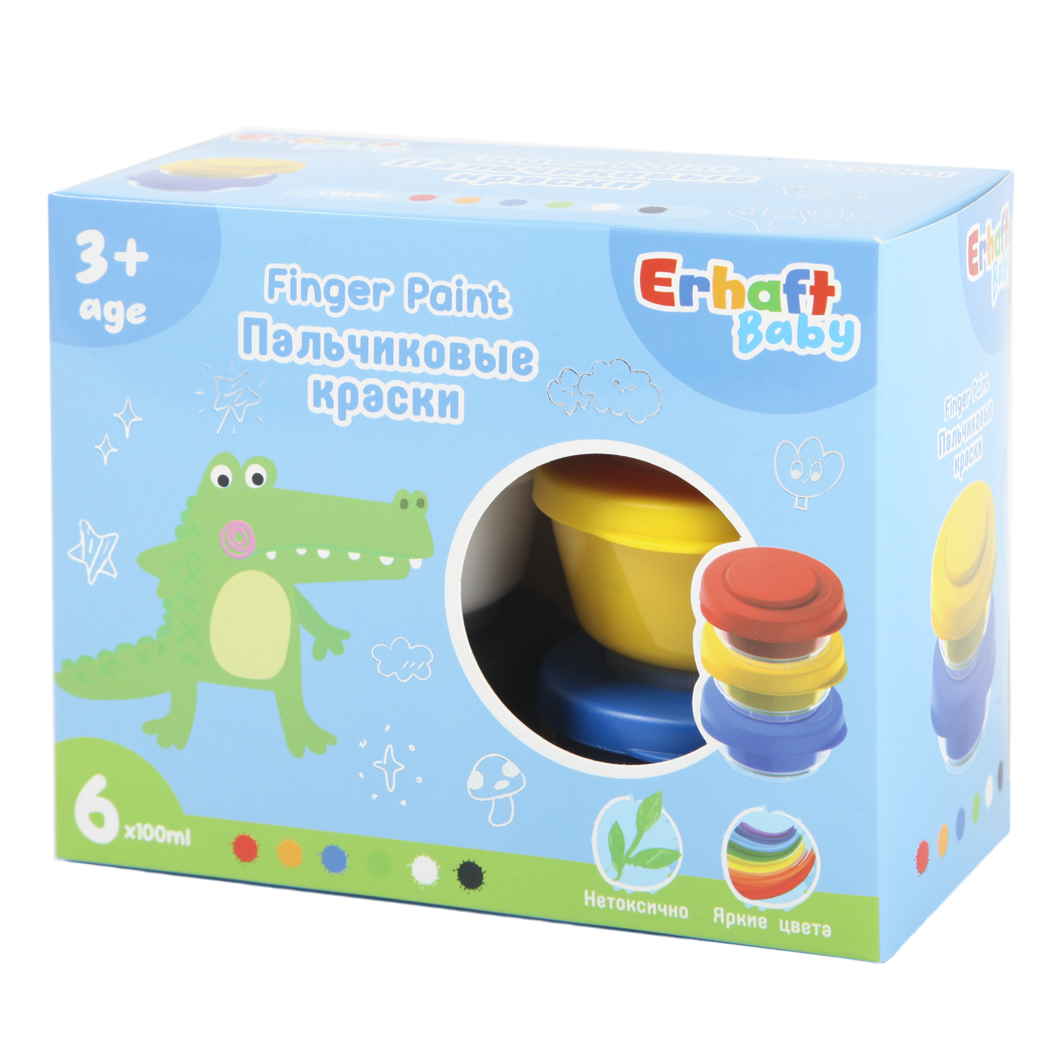 Краски пальчиковые Erhaft Baby 6цветов KR972330